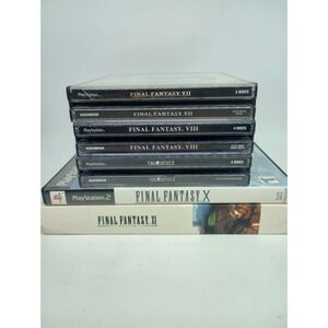 Final Fantasy 7, 8, 9, 10 & 11 Online PS1 PS2 All Black Label Great Condition